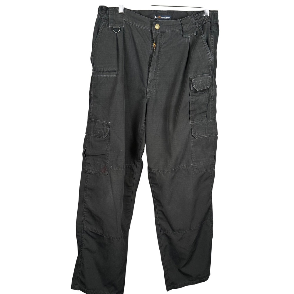 5.11 Tactical Series Mens Black Ripstop Cargo Pants 34x30 Utility Workwear